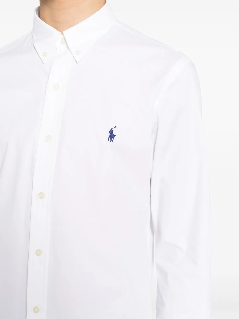 Shop Polo Ralph Lauren Polo Pony Cotton Shirt In White