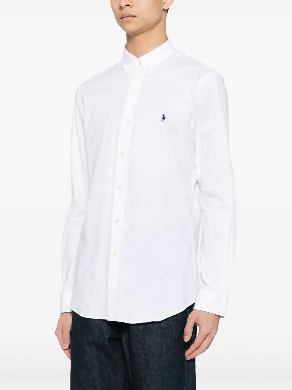 Shop Polo Ralph Lauren Polo Pony Cotton Shirt In White