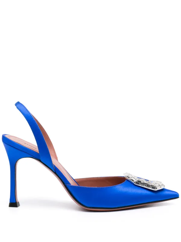 【関税込み】Amina Muaddi ブラック Camelia 90 パンプス Amina Muaddi | Camelia sling 90 black satin pumps | Savannahs