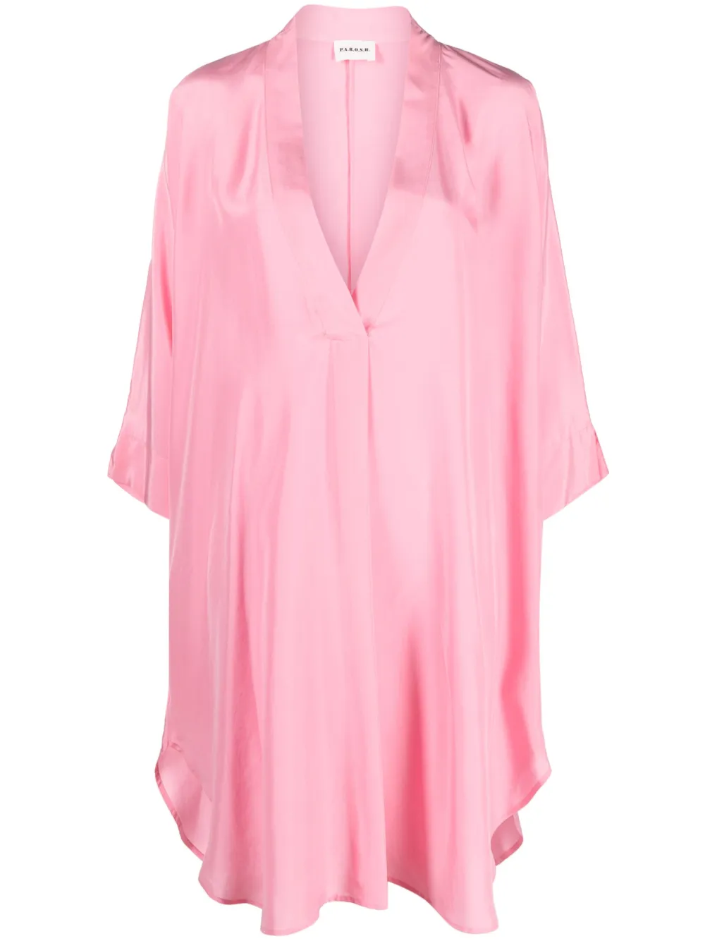 P.a.r.o.s.h V-neck Silk Midi Kaftan In Pink