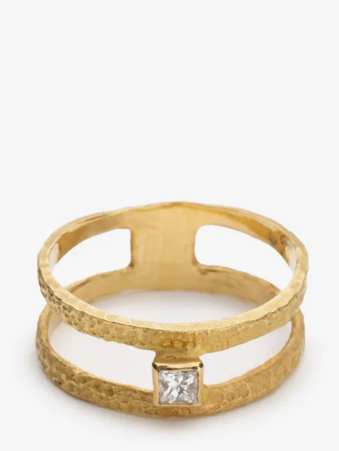 ELHANATI 18kt yellow gold Drawn diamond ring