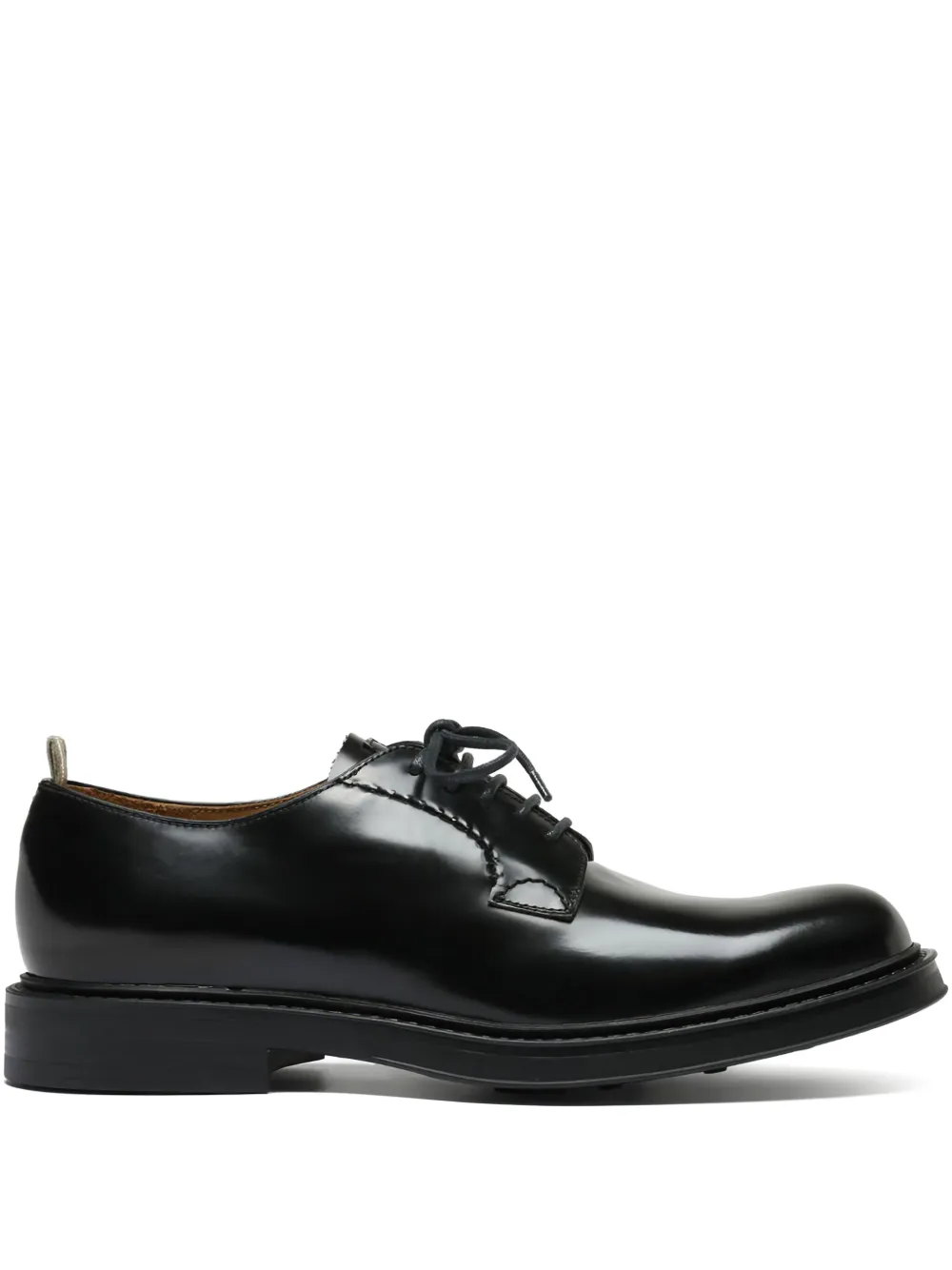 Officine Creative Glanzende veterschoenen Zwart