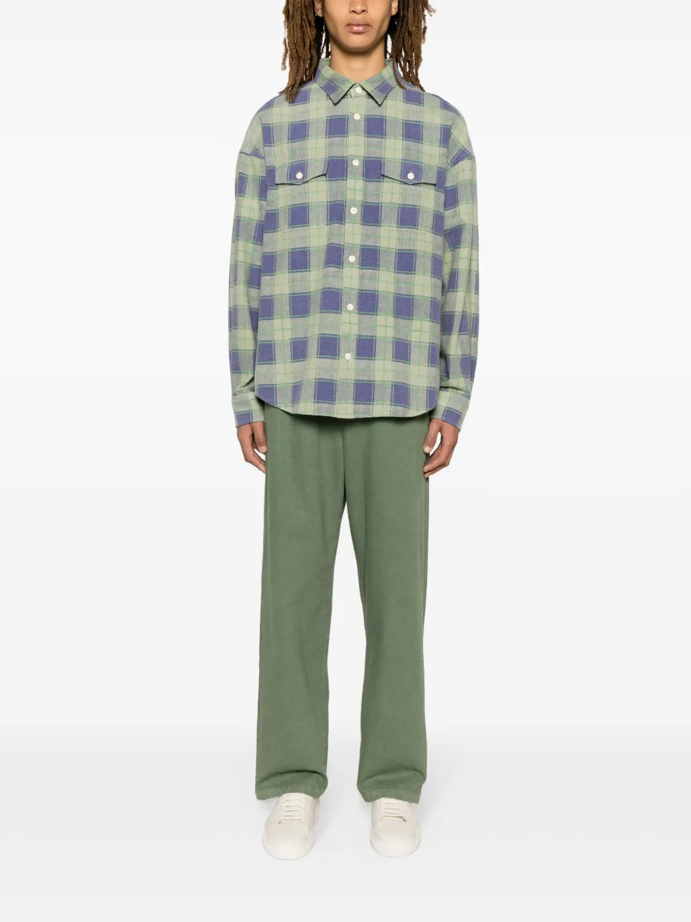 Shop Apc Vincent Tapered Cotton Trousers In Green