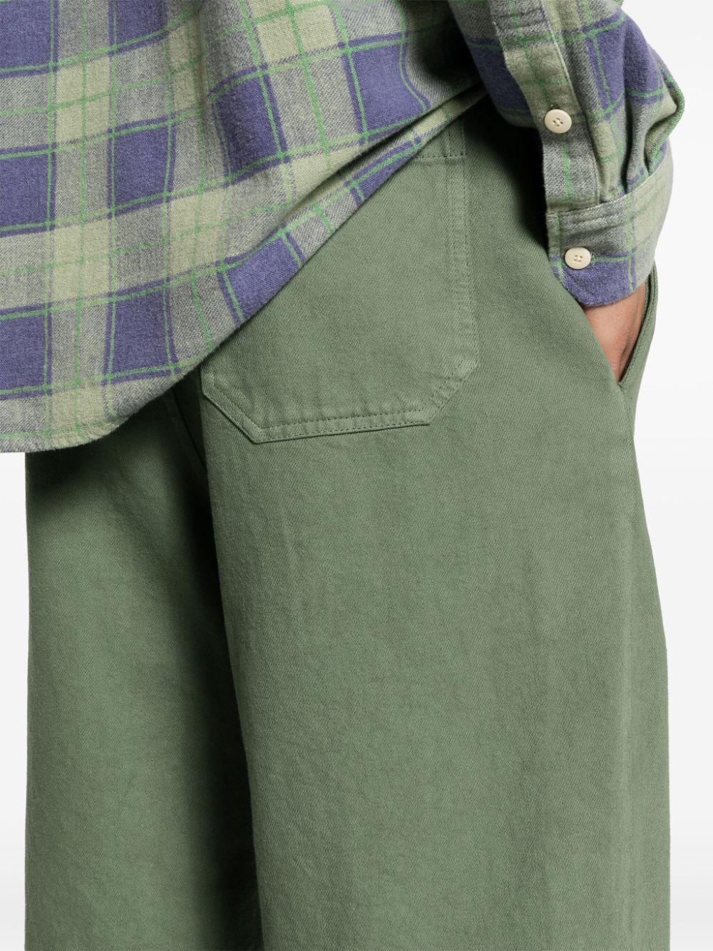 Shop Apc Vincent Tapered Cotton Trousers In Green