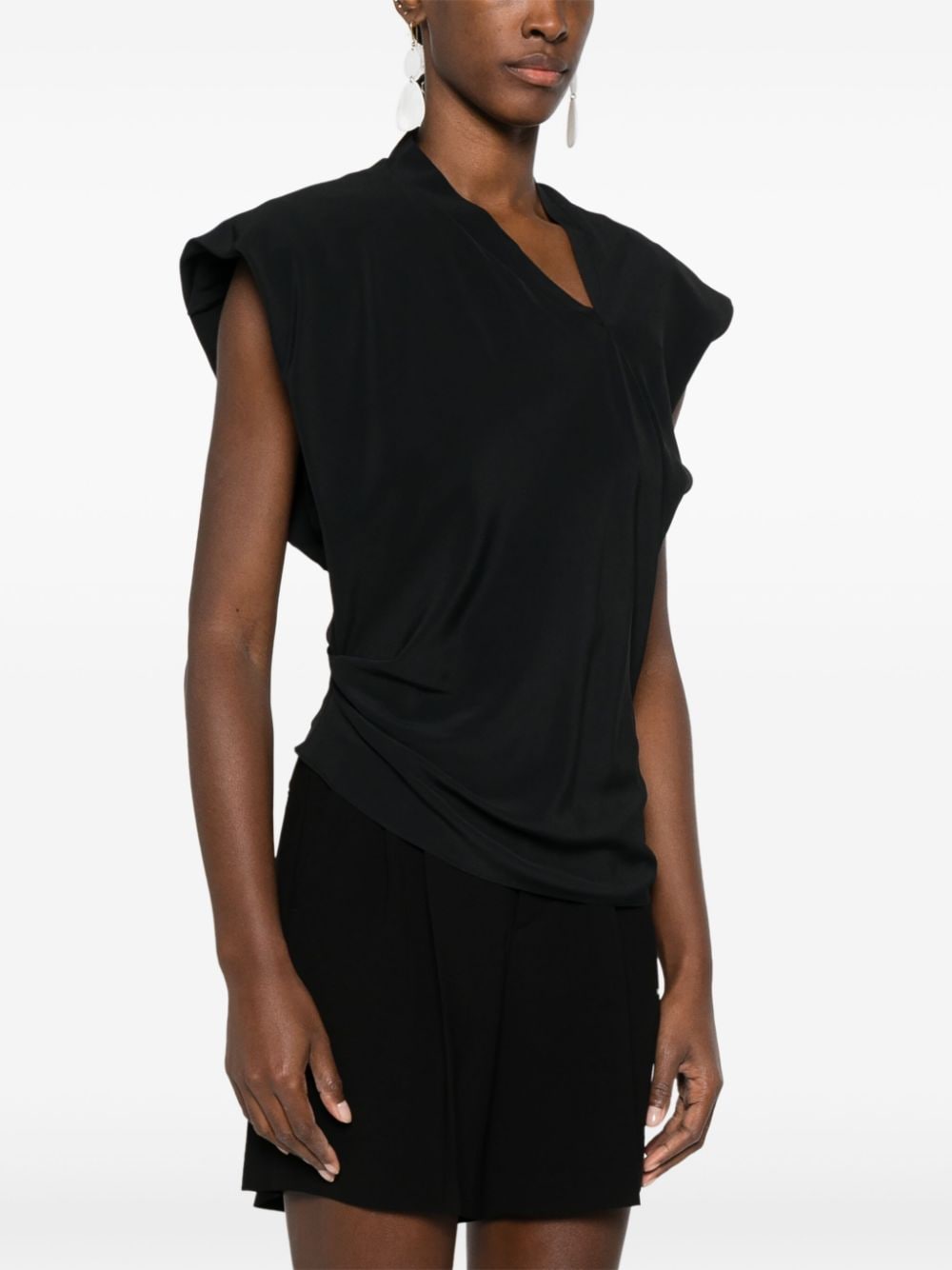 Shop Isabel Marant Keddy Asymmetric Top In Black