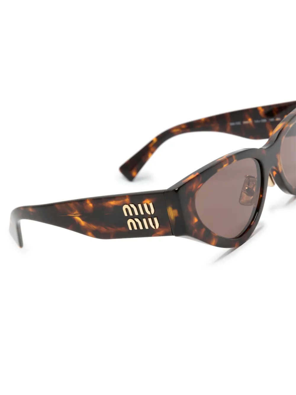 Miu Eyewear Zonnebril met cat-eye montuur en logo Bruin