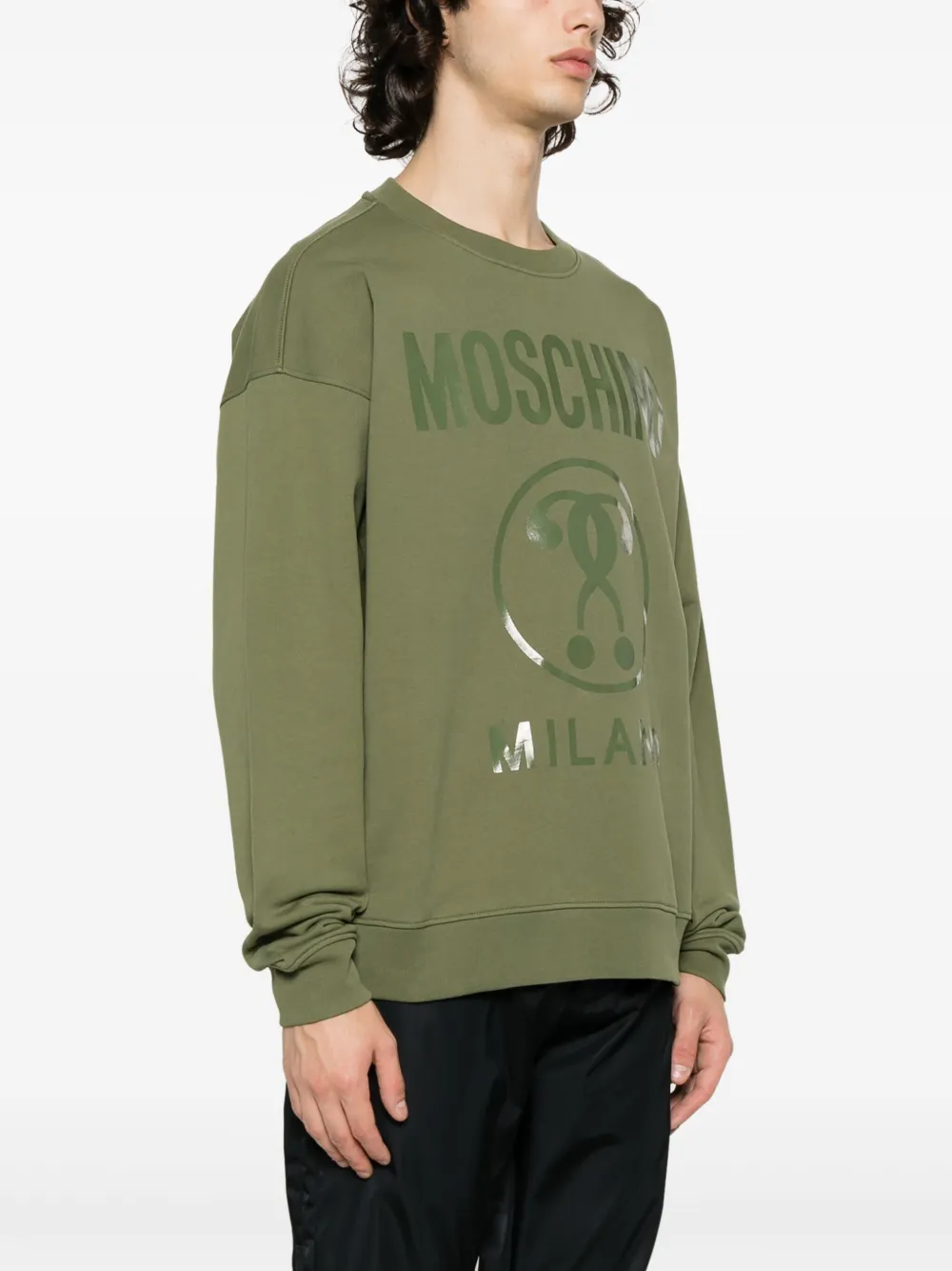 Moschino Katoenen sweater met logoprint Groen