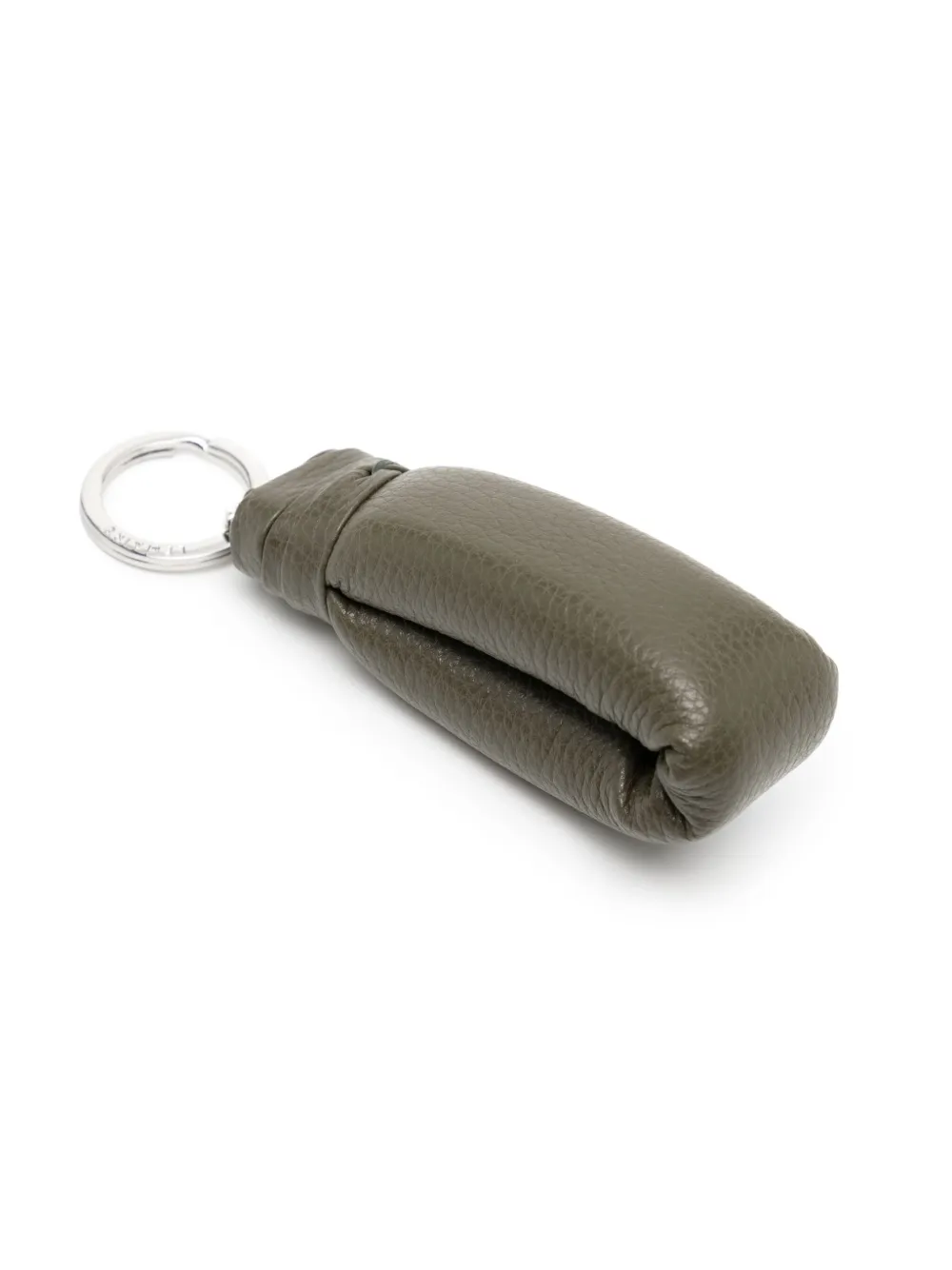 LEMAIRE logo-engraved leather keyring - Groen