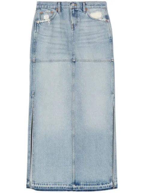 RE/DONE side-slit denim maxi skirt