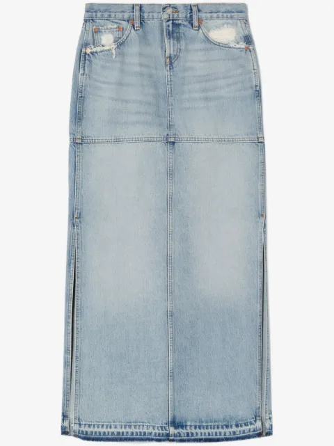 RE/DONE side-slit denim maxi skirt