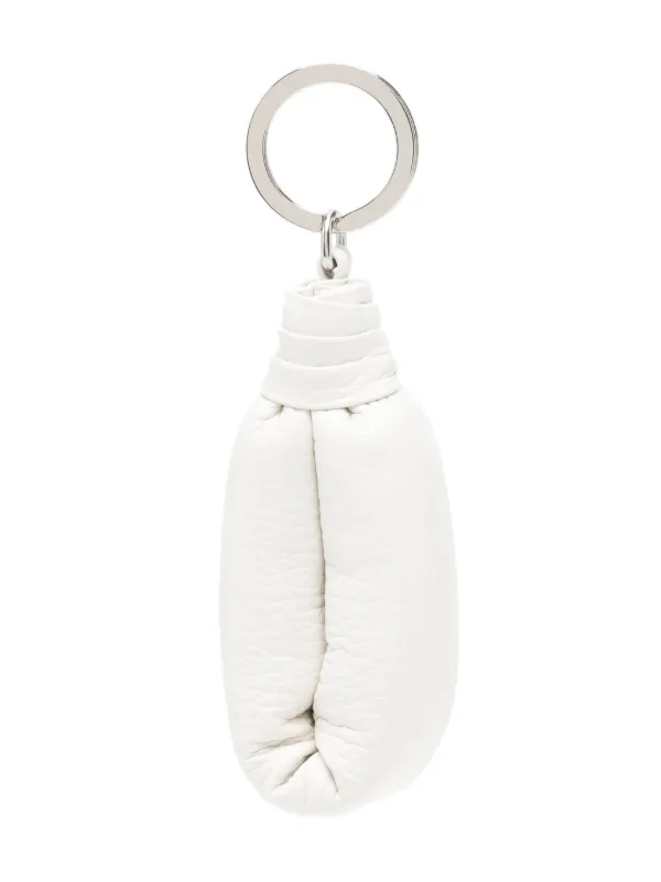 White clearance leather keychain