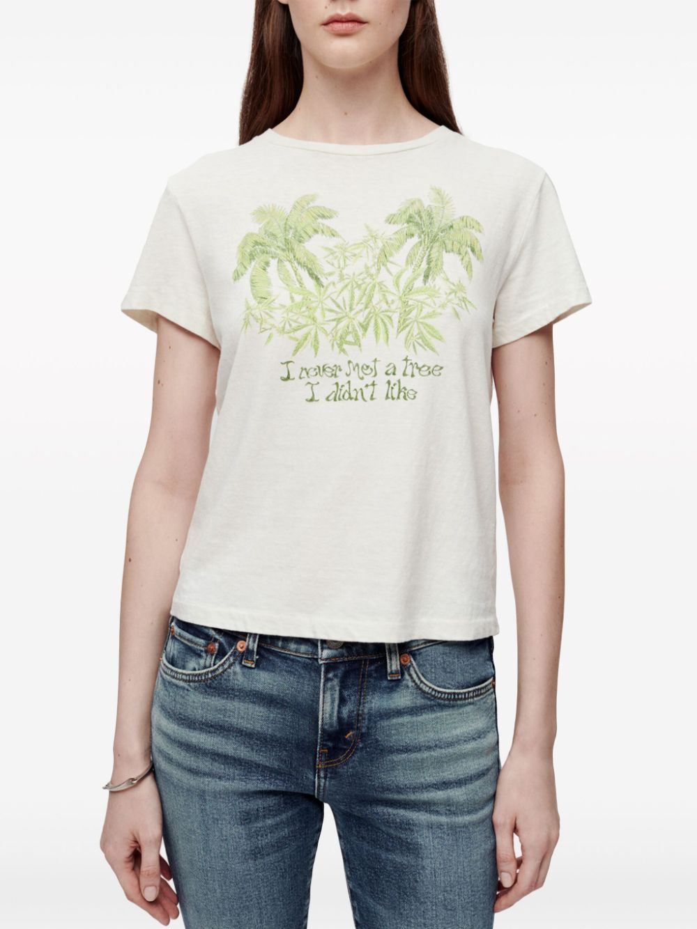 Shop Re/done Classic Tree-print T-shirt In White