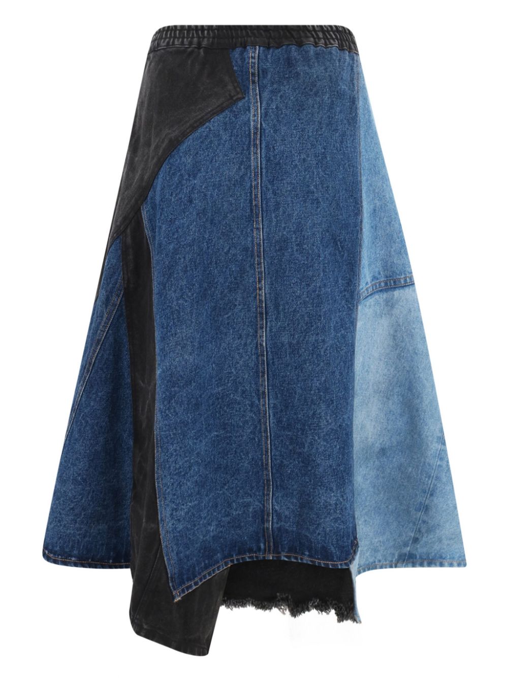 Shop Sea Elena Patchwork Denim Skirt In Blue