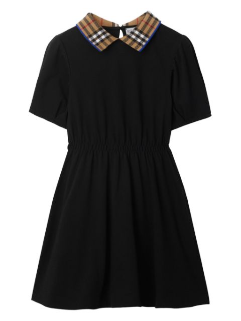 Burberry Kids check-collar cotton polo dress