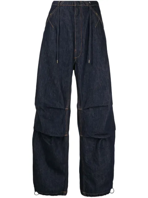 DARKPARK contrast-stitching cotton wide-leg jeans 