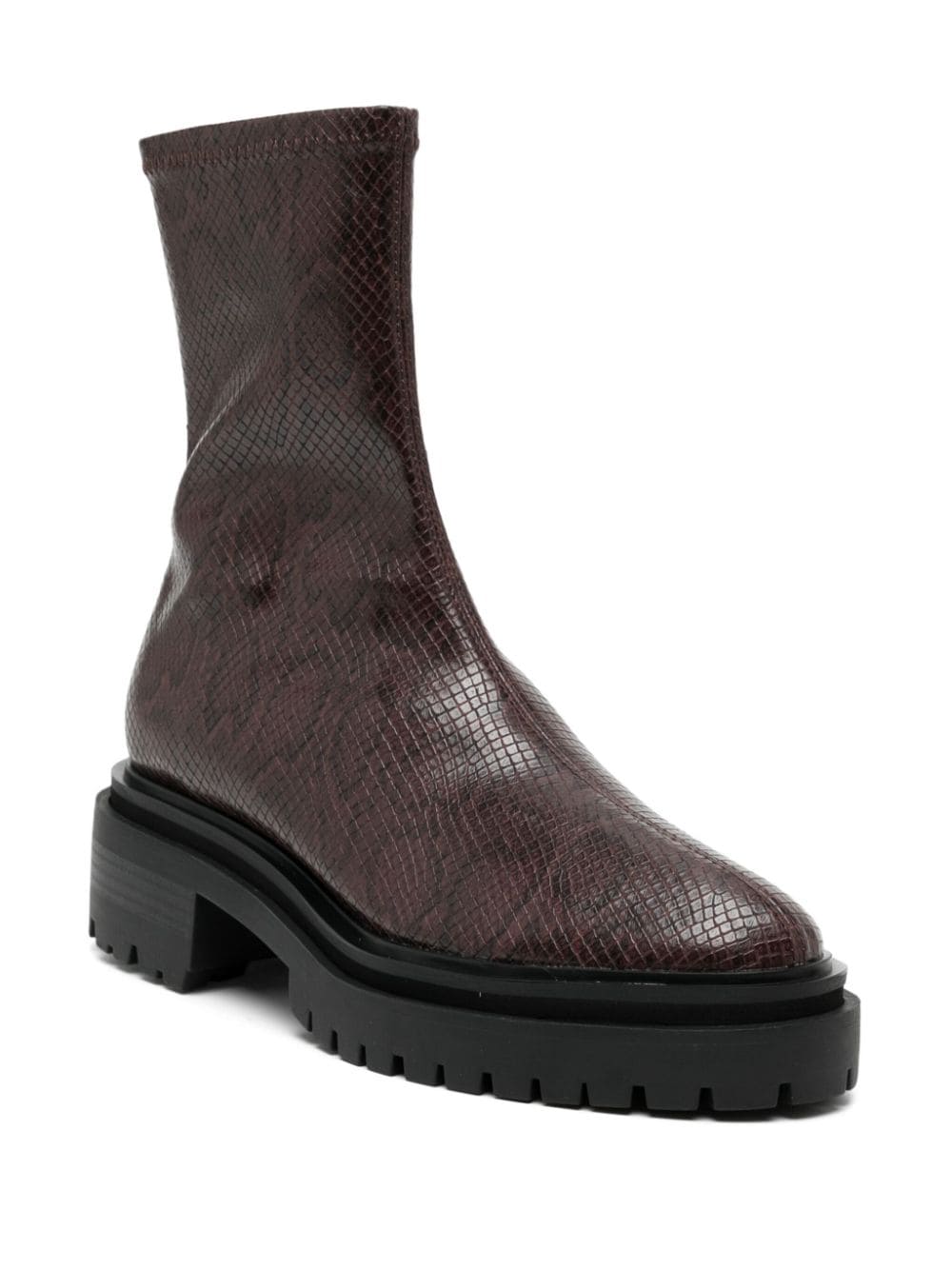 Shop Senso Peyton Iii 50mm Snakeskin-effect Boots In Red