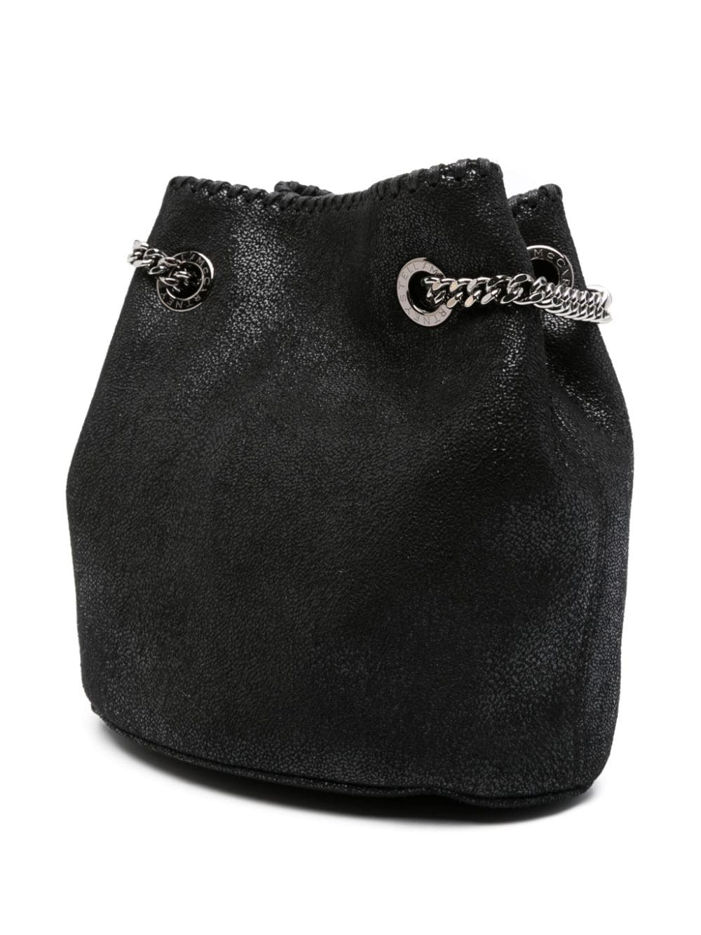 Shop Stella Mccartney Falabella Chain-link Bucket Bag In 1000 Black