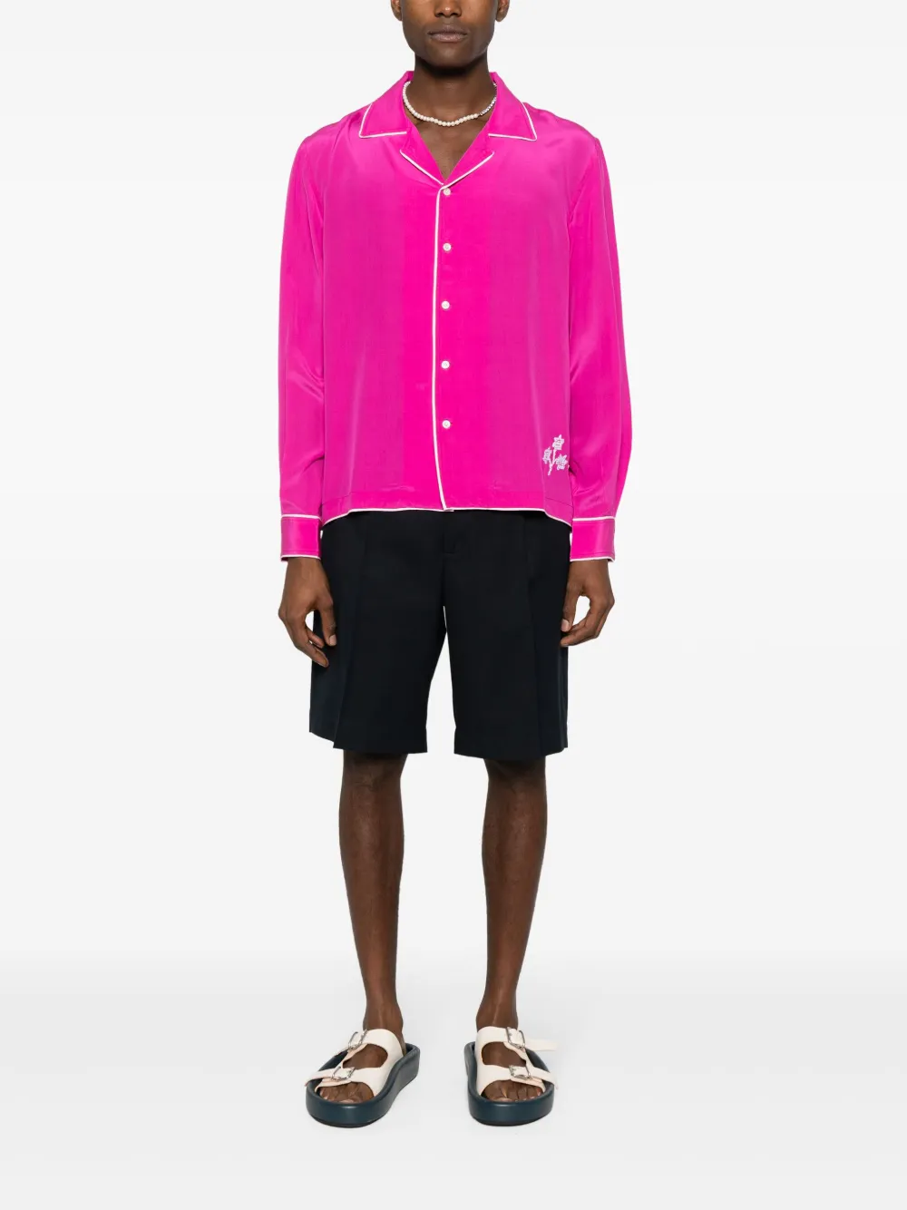 BODE Shadow Jasmine silk shirt - Roze