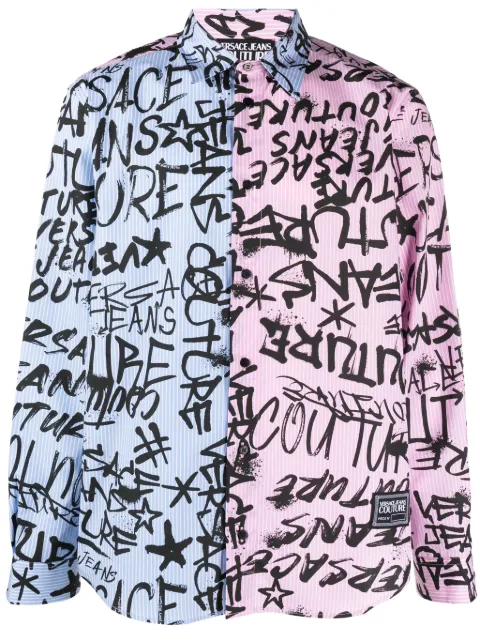 Versace Jeans Couture chemise en coton à logo imprimé