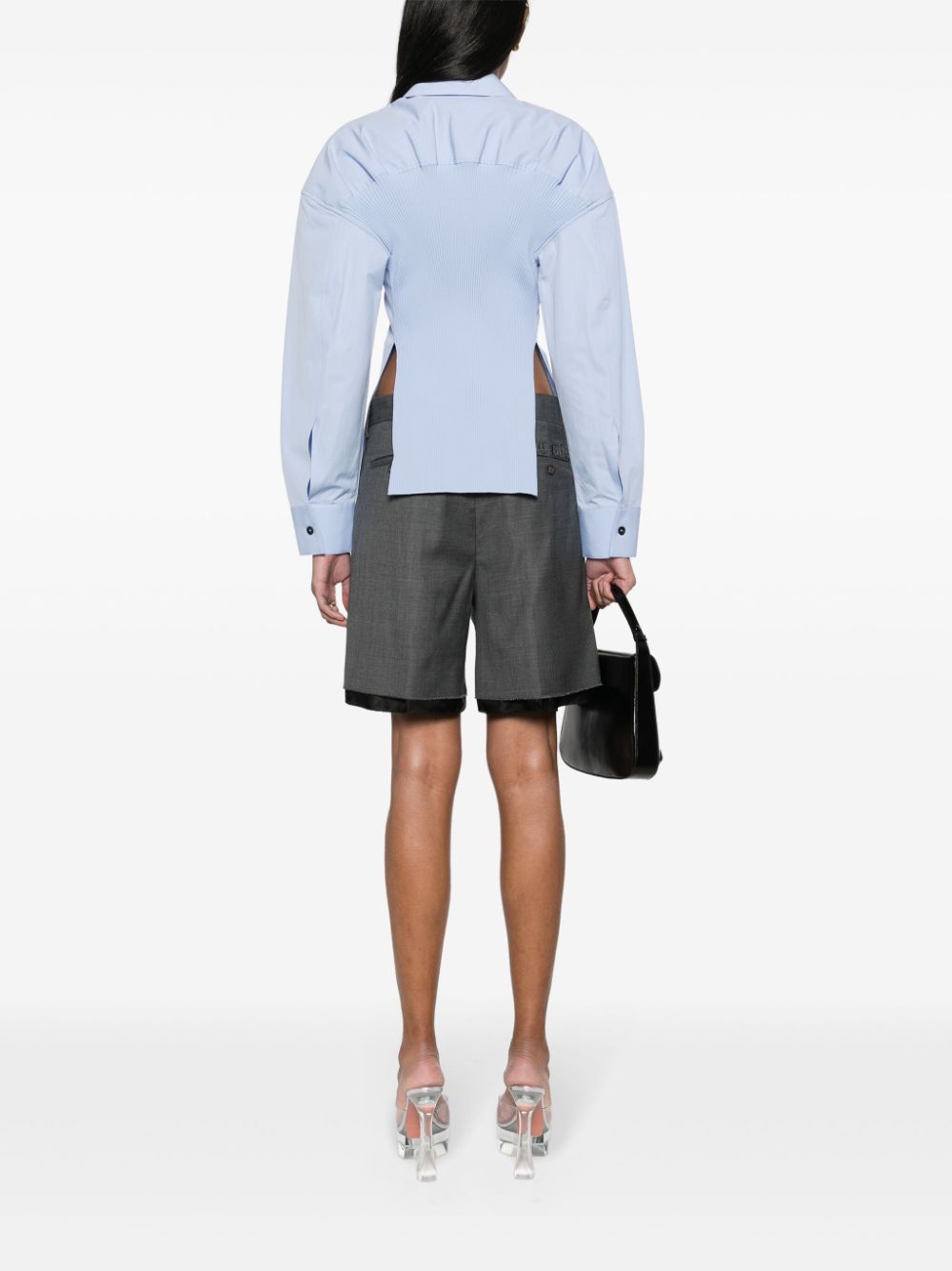 Shop Alexander Wang Panelled Cotton Shirt In Blue