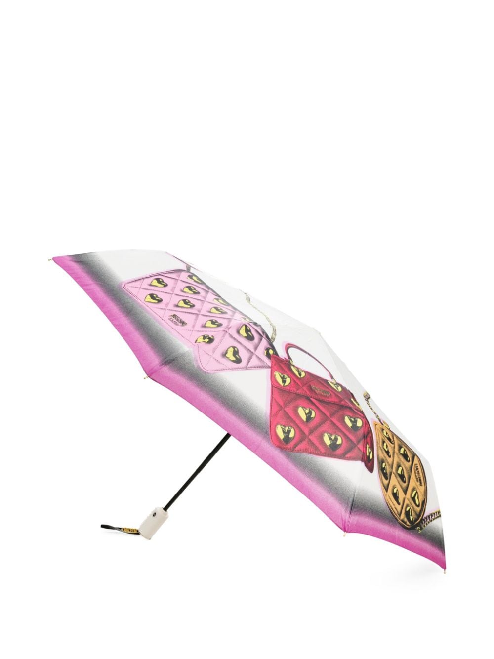 Shop Moschino Illustration-pint Foldable Umbrella In Neutrals