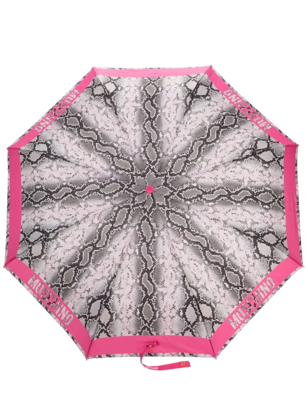Moschino graphic-print umbrella - Black