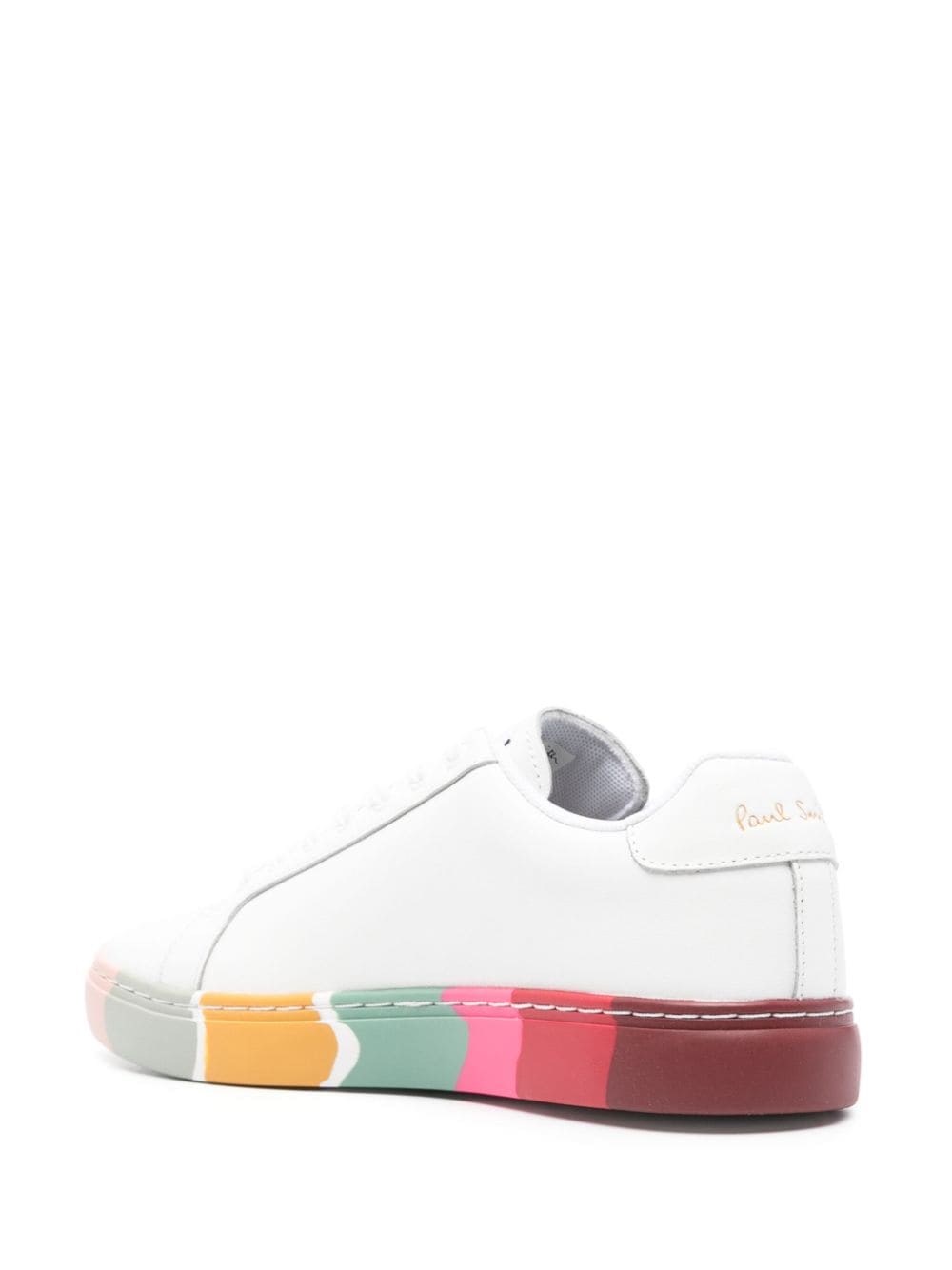 Shop Paul Smith Lapin Swirl-print Leather Sneakers In White
