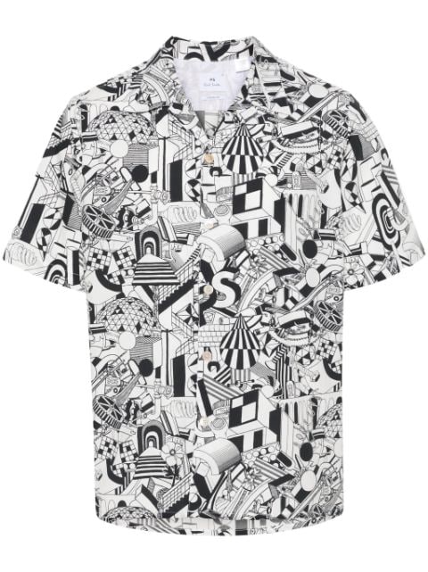 PS Paul Smith doodle-print camp-collar shirt