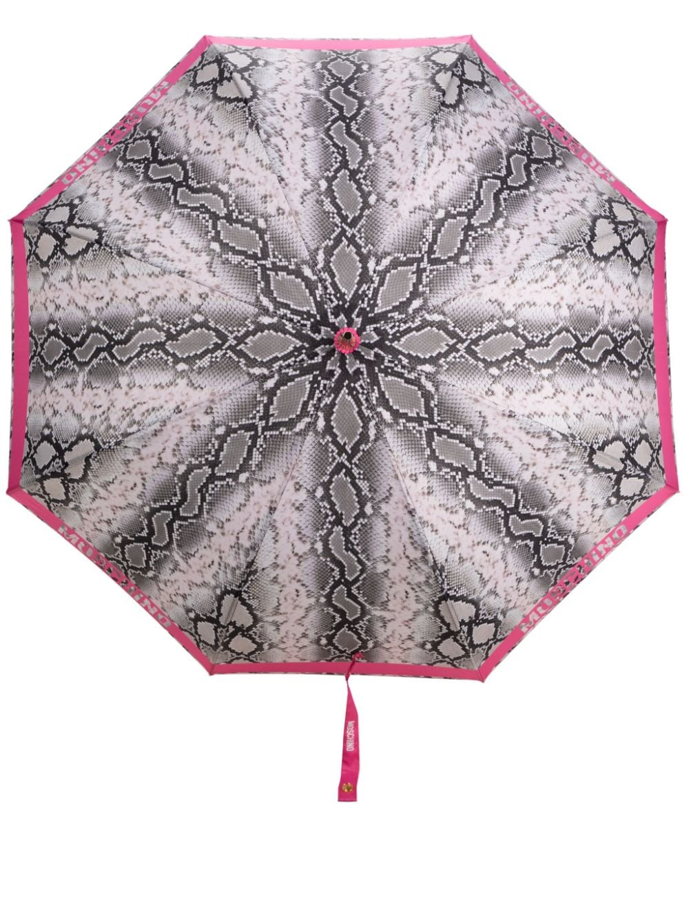 Moschino Paraplu met slangenhuidprint Roze