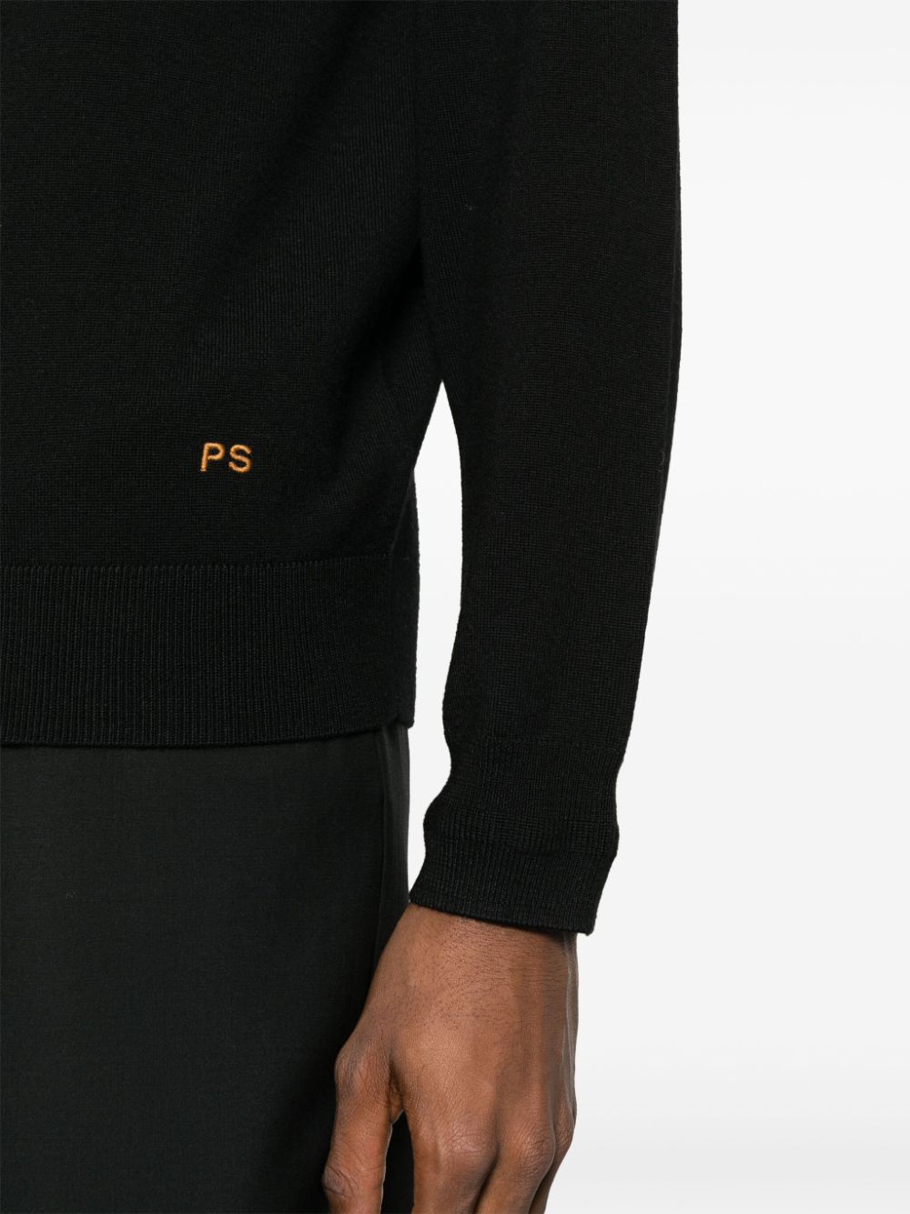 Shop Ps By Paul Smith Fine-knit Polo Shirt In Black