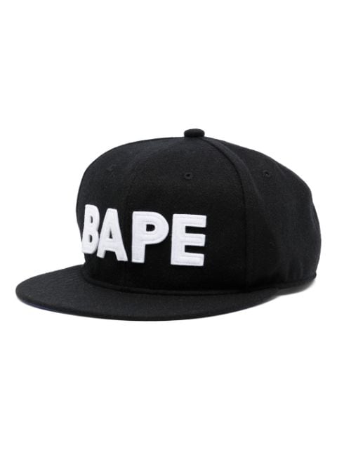 A BATHING APE® logo-appliqué flat-peak cap