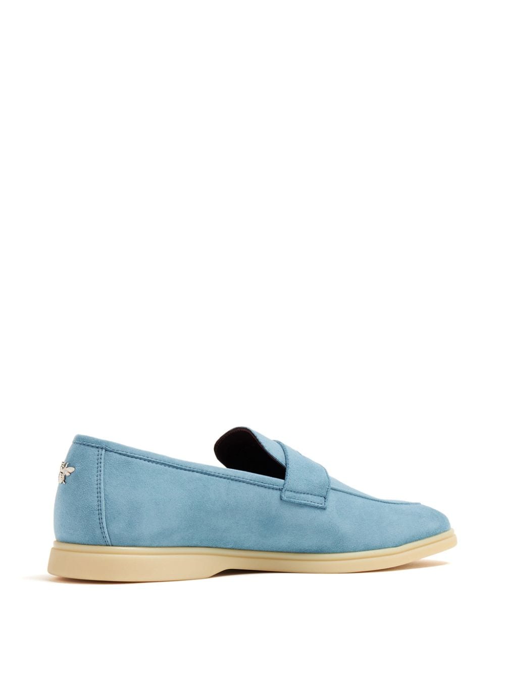 Shop Bougeotte Bee-appliqué Suede Loafers In Blue
