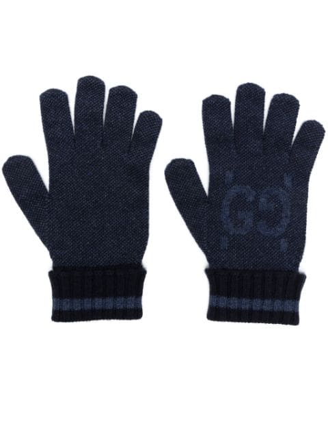 Gucci GG-intarsia cashmere gloves