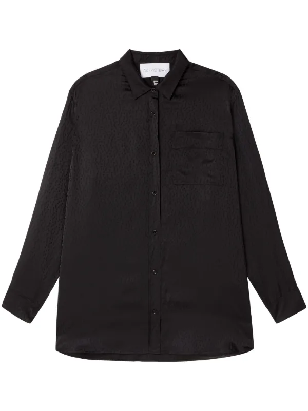 Az Factory Lounge Polka-dot Jacquard Shirt in Black