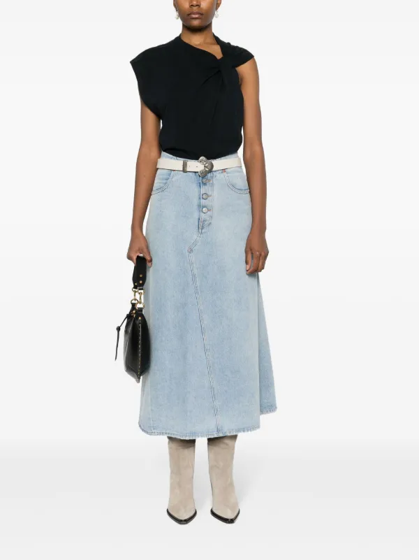 ISABEL MARANT Nayda Asymmetric T-shirt | Black | FARFETCH