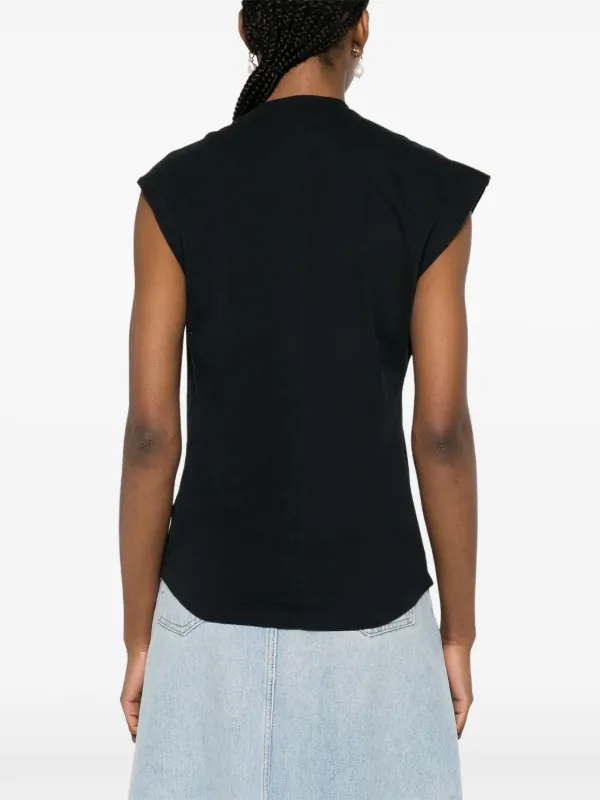 ISABEL MARANT ★ Nayda アシンメトリー コットン Tシャツ ISABEL MARANT Nayda Asymmetric T-shirt | Black | FARFETCH