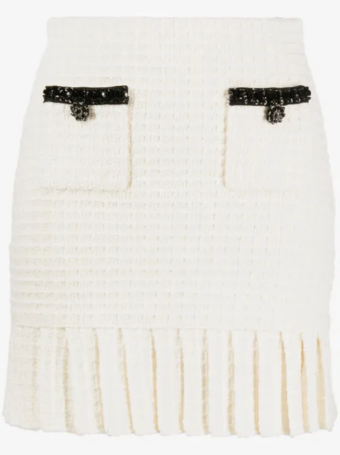 Self-Portrait waffle-knit mini skirt 