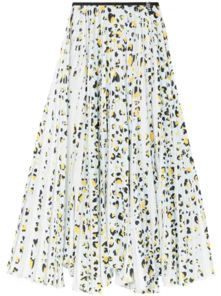 AZ FACTORY 3D animal print Pleated Maxi Skirt White FARFETCH CY