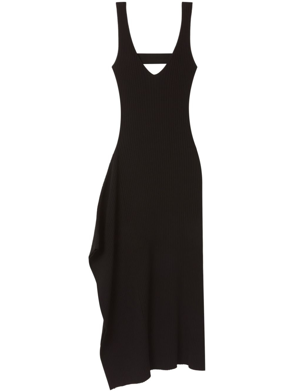 Az Factory Serena Asymmetric Midi Dress In Black