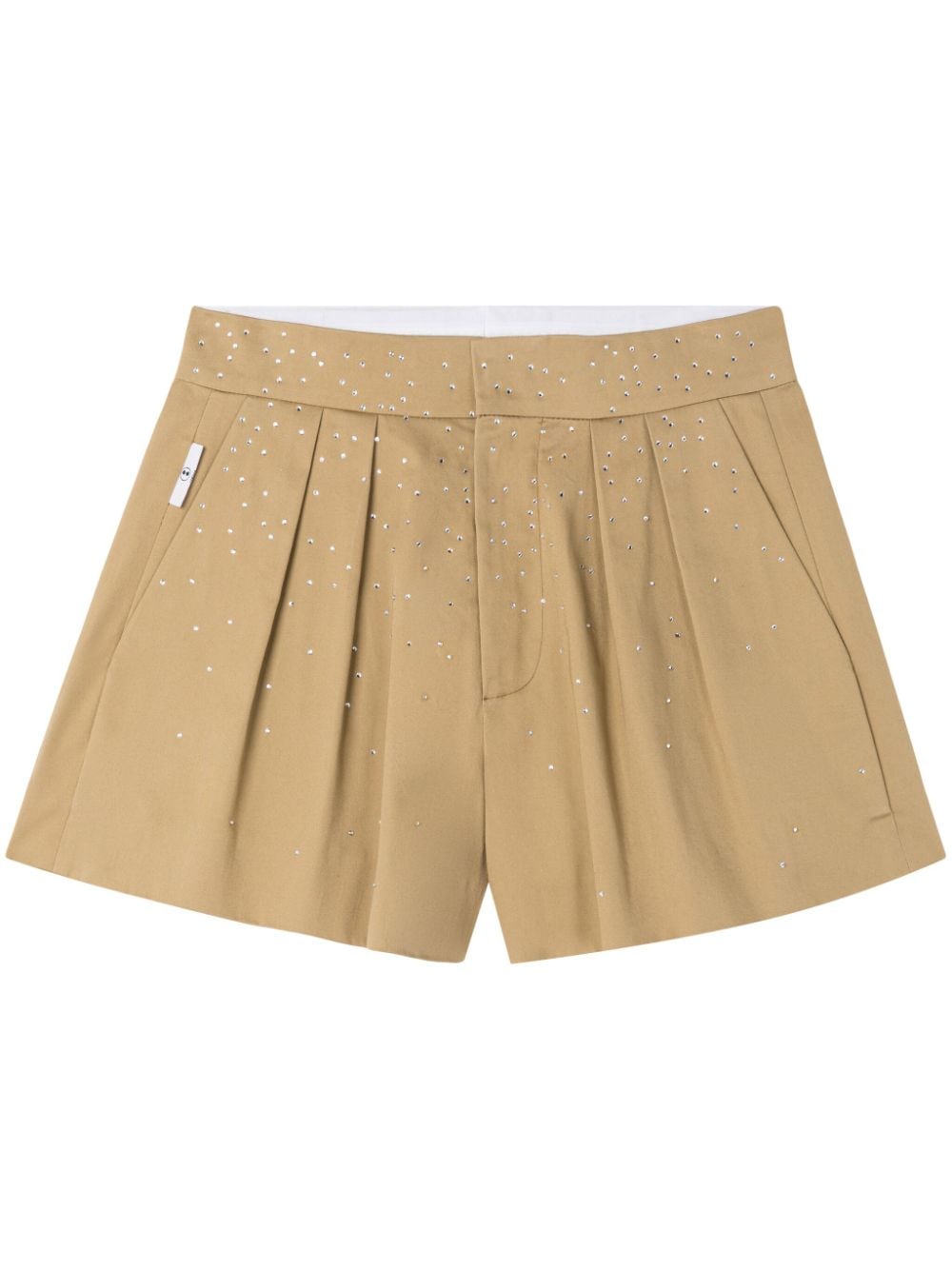 Az Factory Minnie Crystal-embellished Tailored Shorts In Neutrals