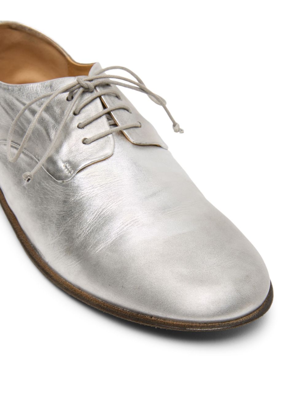 Shop Marsèll Stucco Leather Derby Shoes In Silver