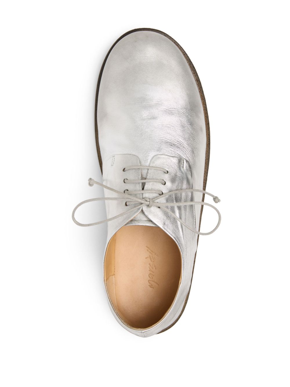 Shop Marsèll Stucco Leather Derby Shoes In Silver