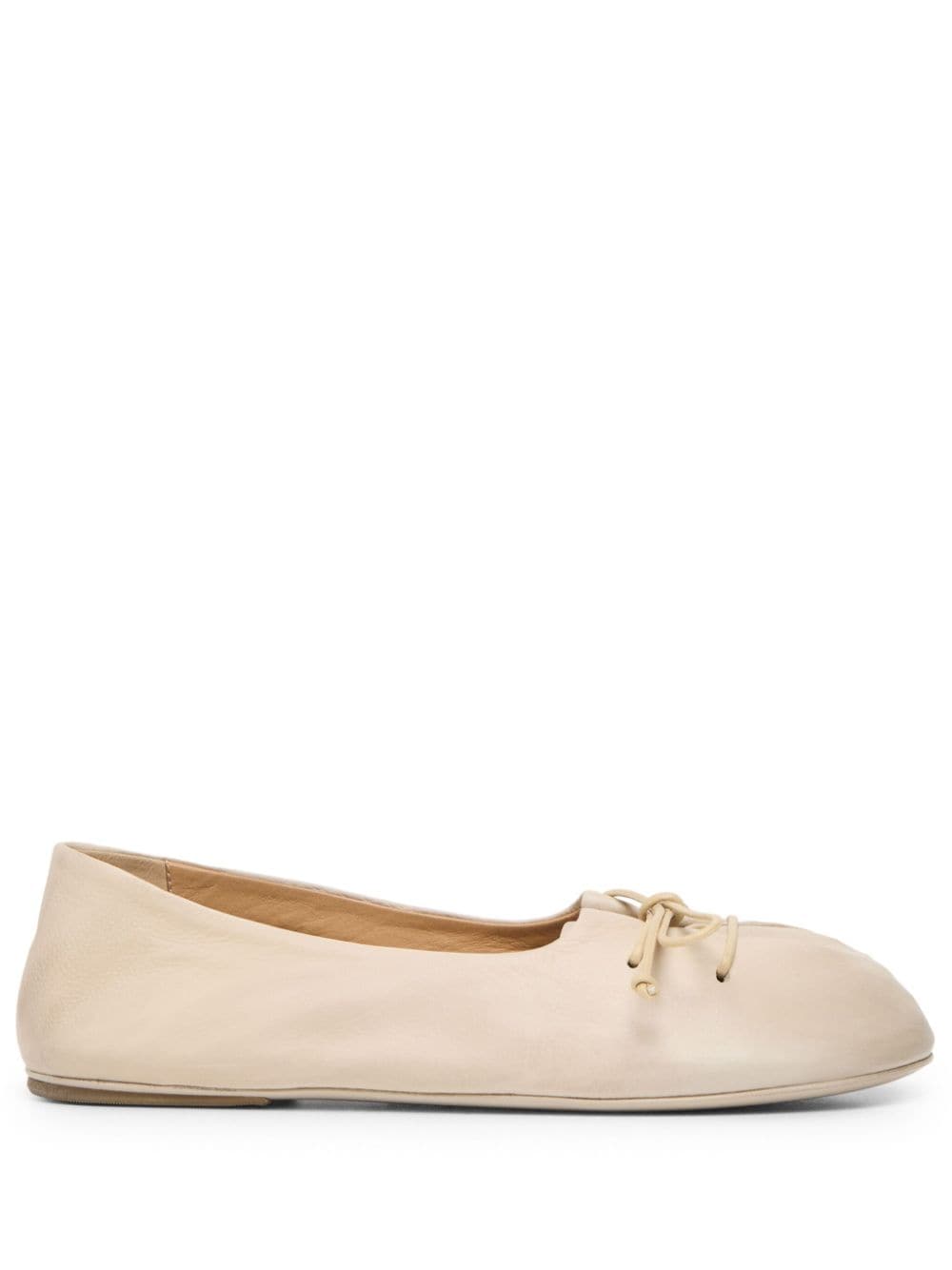 Marsèll Bow-detail Leather Ballerina Shoes In Neutrals