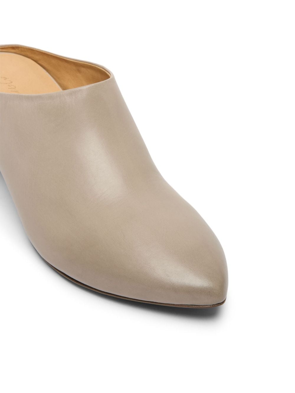 Shop Marsèll Pointed-toe Leather Mules In Neutrals