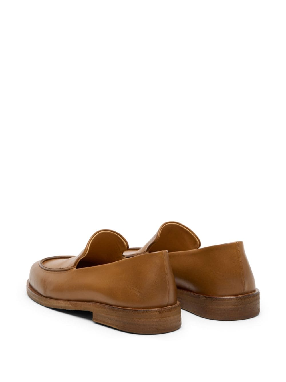 Shop Marsèll Round-toe Leather Loafers In Brown