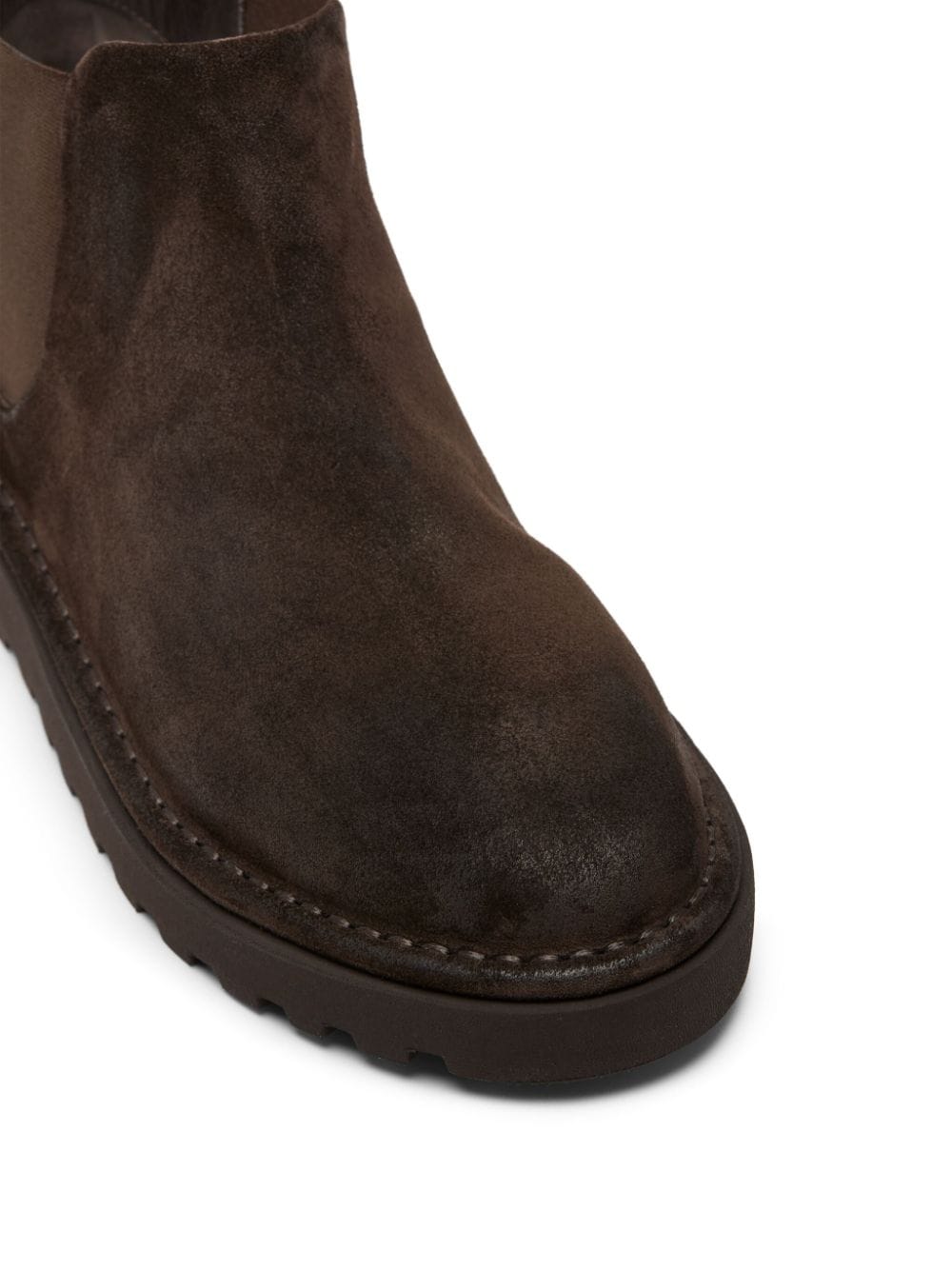 Shop Marsèll Panelled Suede Ankle Boots In Brown