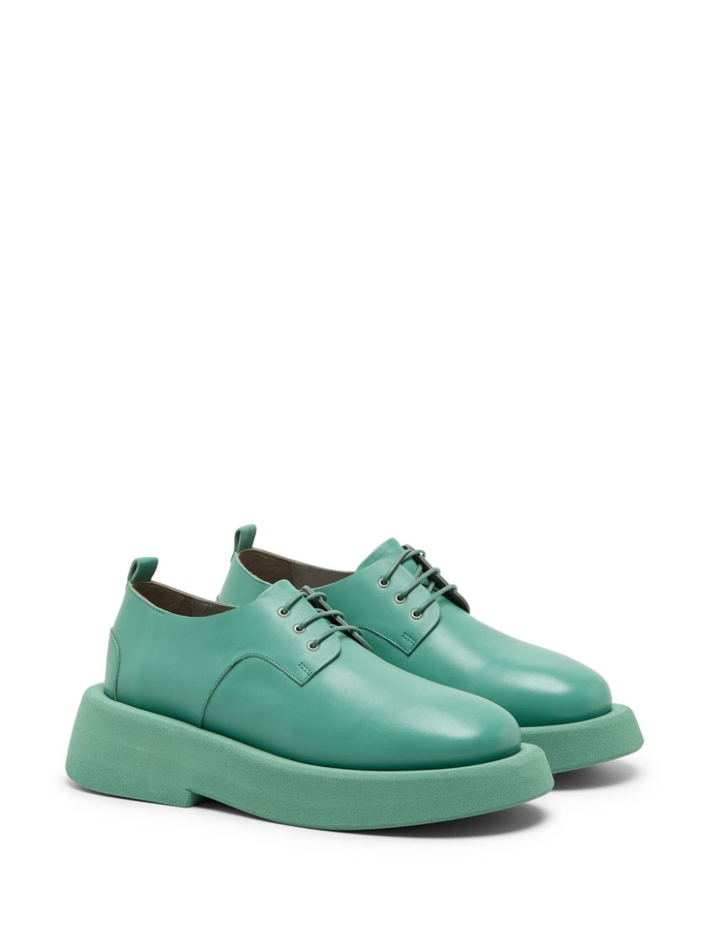 Shop Marsèll Gommello Leather Derby Shoes In Green