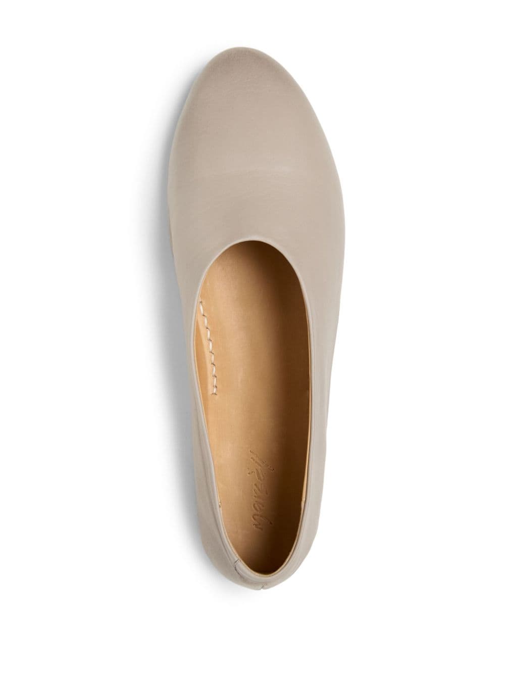 Shop Marsèll Spatolona Leather Ballerina Shoes In Neutrals