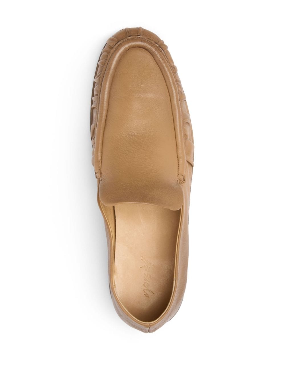 Shop Marsèll Almond-toe Leather Loafers In Brown