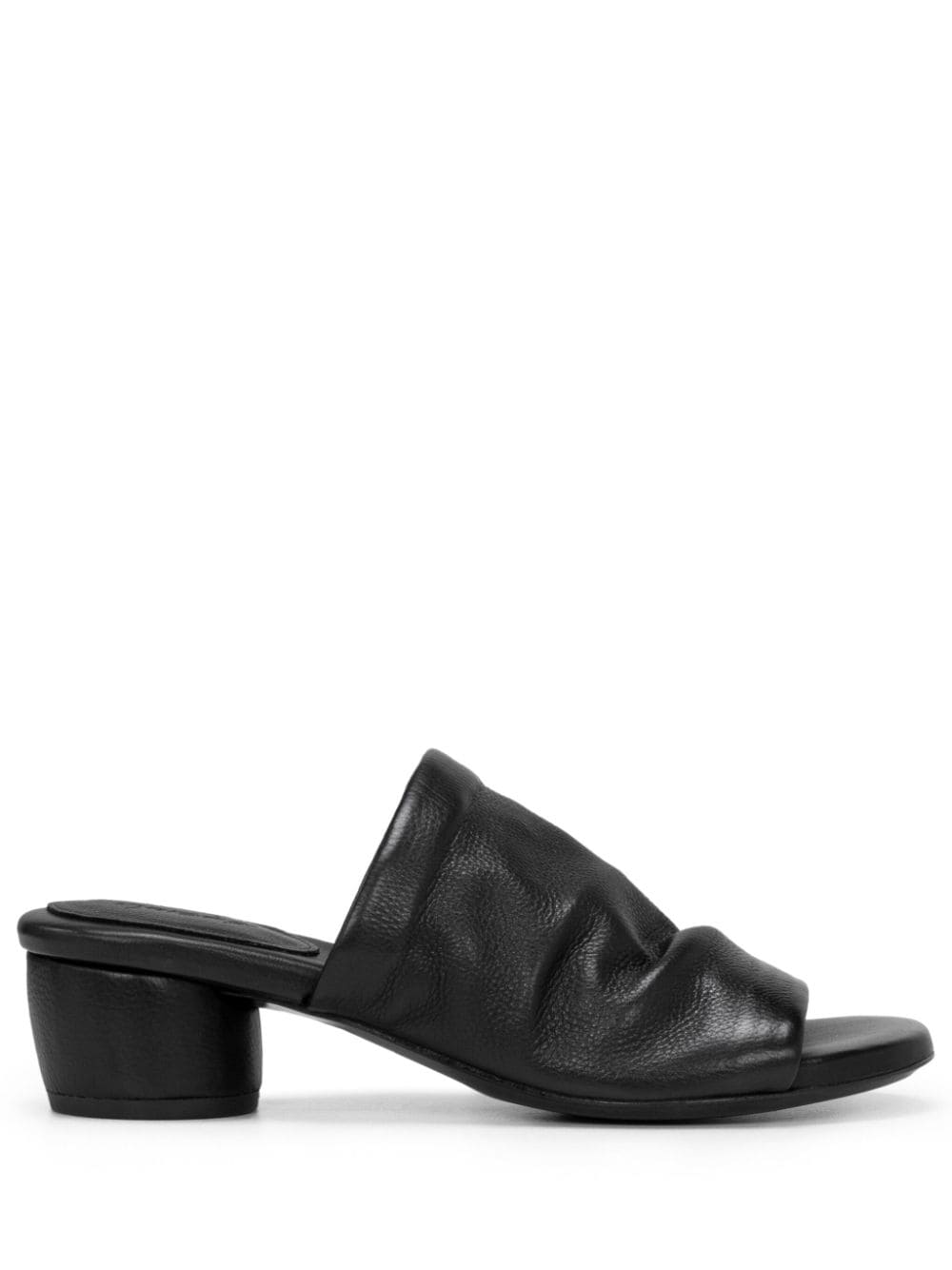 Shop Marsèll Otto Ruched Leather Mules In Black